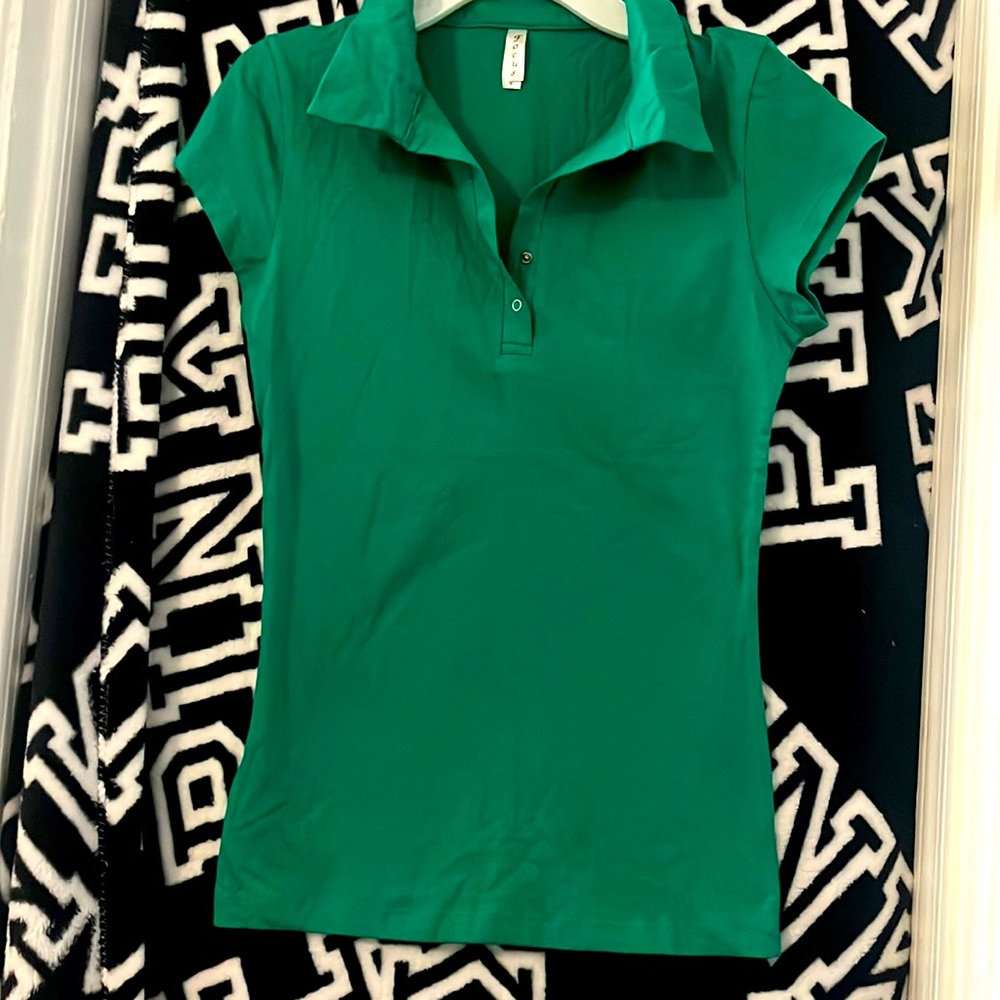 Green polo shirt
